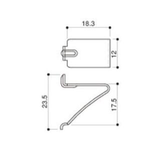 ダボレール用ステンレス棚受け爪 ブラック塗装 単品 LS-719B【黒爪