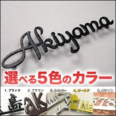 表札 おしゃれ 戸建 立体 アイアン  アイアン表札 GHO-IRON-10・アンダーライン無し｜nonbiriya