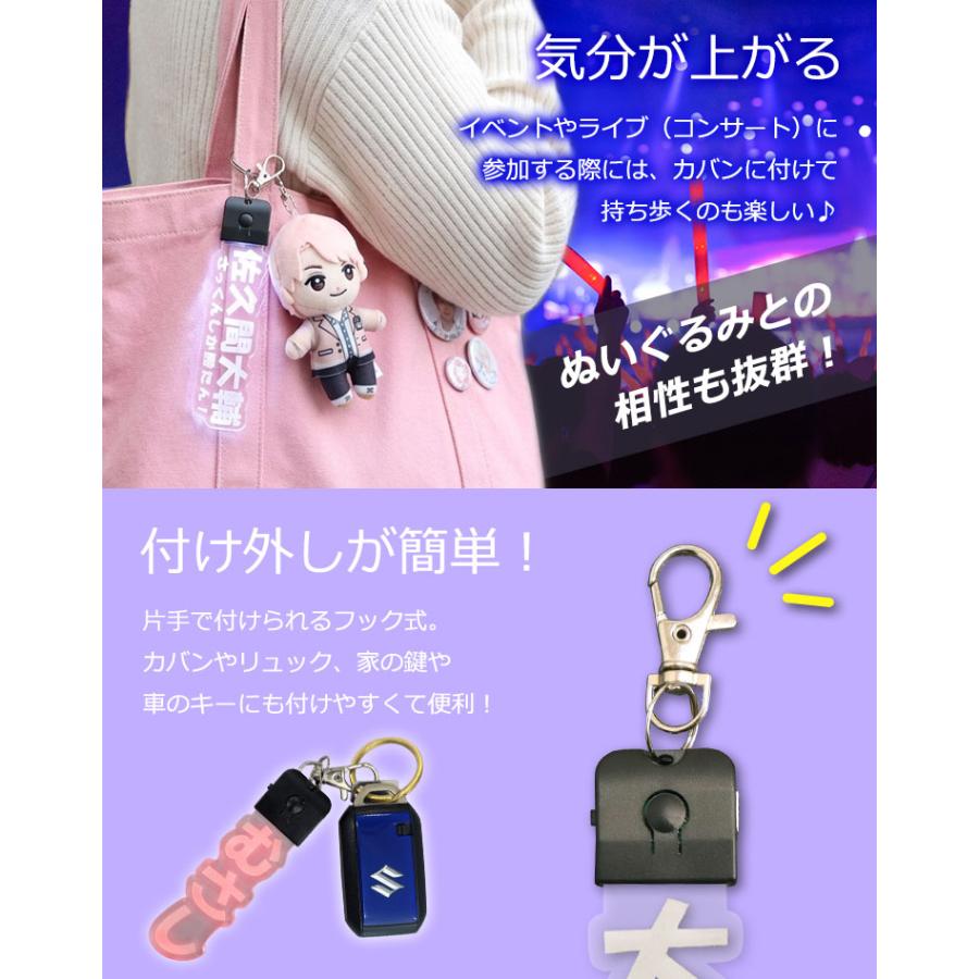LED 光る キーホルダー 名前入り 【推しネーム】 USB充電式 メッセージ