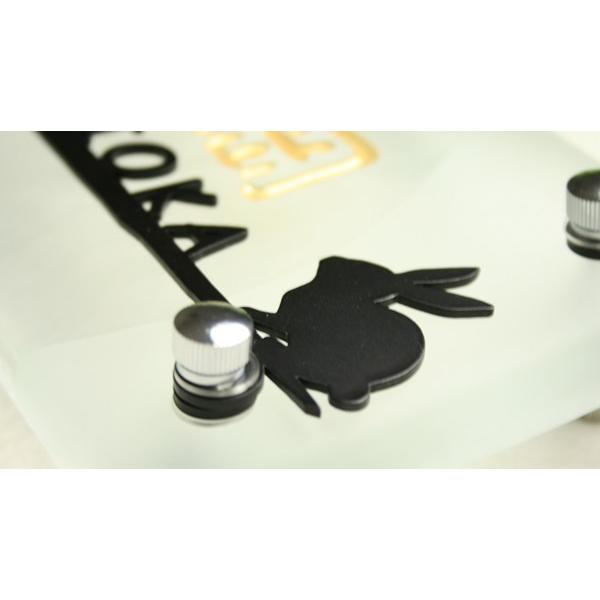 表札 おしゃれ LS表札・月とうさぎ・手作りガラス長方形200 : ゴルフ