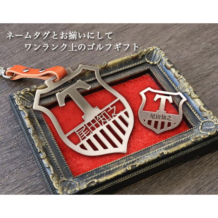 【即日発送】 ゴルフマーカー 名入れ ステンレス切り文字 【エンブレム型】 大きいサイズ マグネットに付く 高級 ホールインワン 記念品 おしゃれ GHOGolf NEW26 | GHOGolf | 08