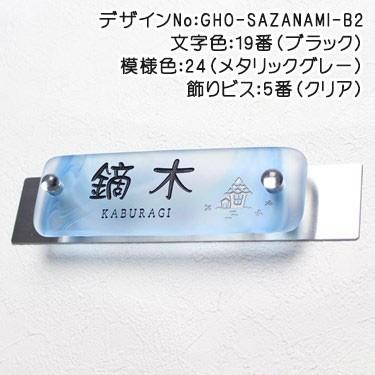 表札マイスター 表札 ガラス マンション表札 手作りガラス・SAZANAMI