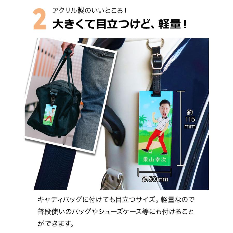 GHOGolf ゴルフ ネームプレート 名入れ 顔写真入り ネームタグ 【funny