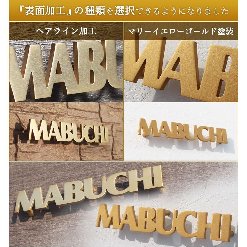 真鍮表札 GHO-YD-01「アンダーライン無し」戸建 黄銅 家 おしゃれ ローマ字 アイアン 切り文字 【アイリッシュセター】