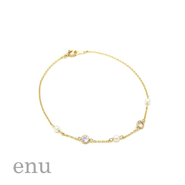 ENB-029］ エヌ enu 10金 K10 イエローゴールド ブレスレット 淡水 