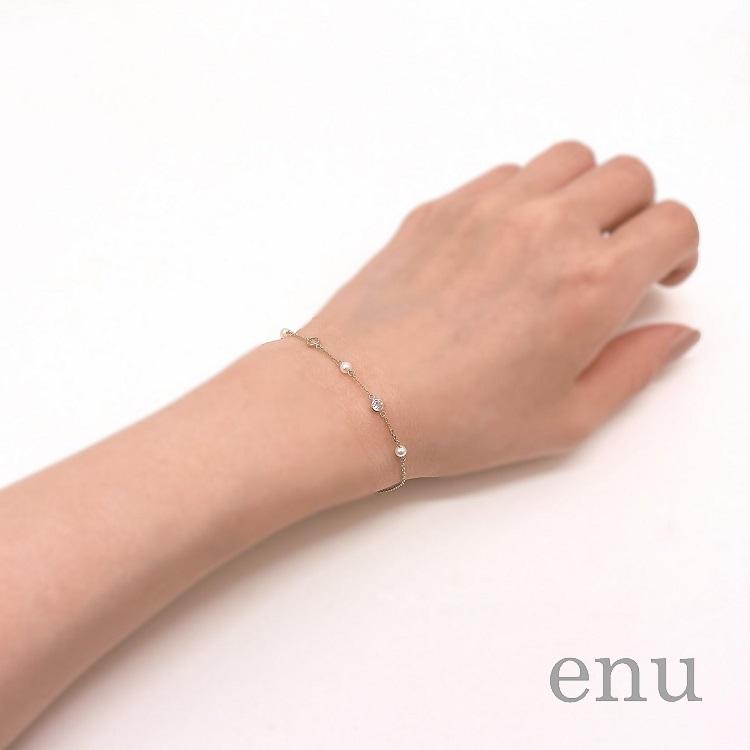 ENB-029］ エヌ enu 10金 K10 イエローゴールド ブレスレット 淡水 