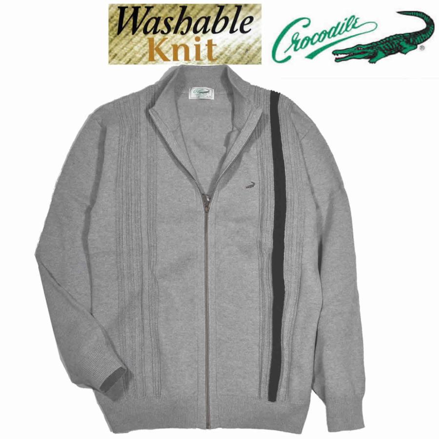 Crocodile（クロコダイル） カーディガン ニットブルゾン 毛混 