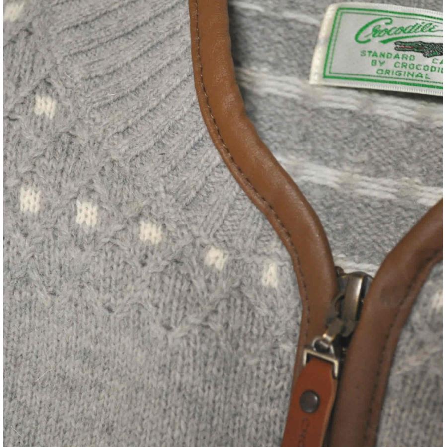 クロコダイル Crocodile 大きいサイズ セーター ハーフジップ衿 毛混