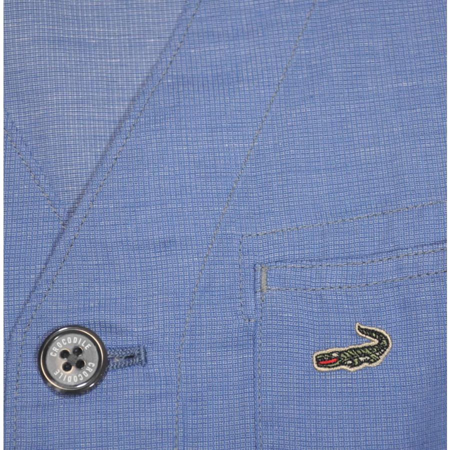 Crocodile（クロコダイル） ベスト 麻混 布帛一重前ボタン QUICK DRY