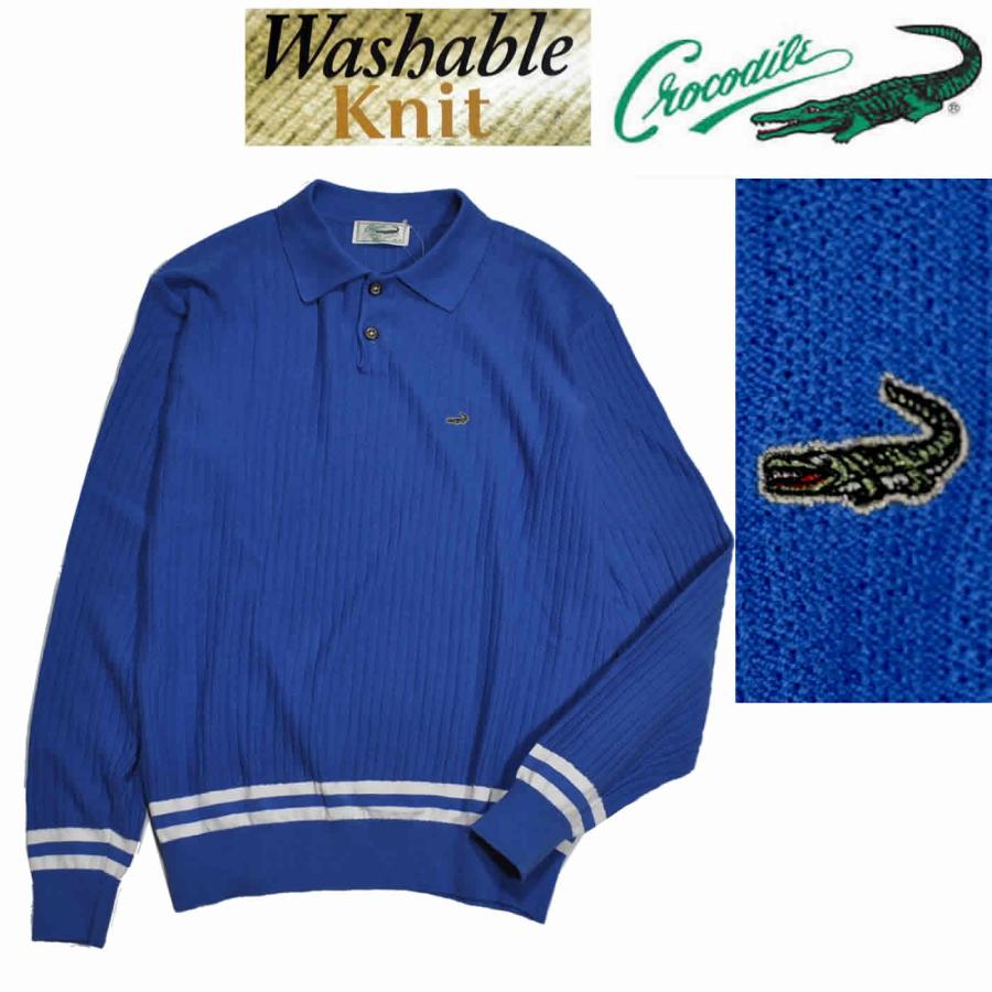 K960 CROCODILE ポロシャツ クロコダイル Crocodile（クロコダイル） ポロシャツ 長袖 cotton綿 鹿の子 裾