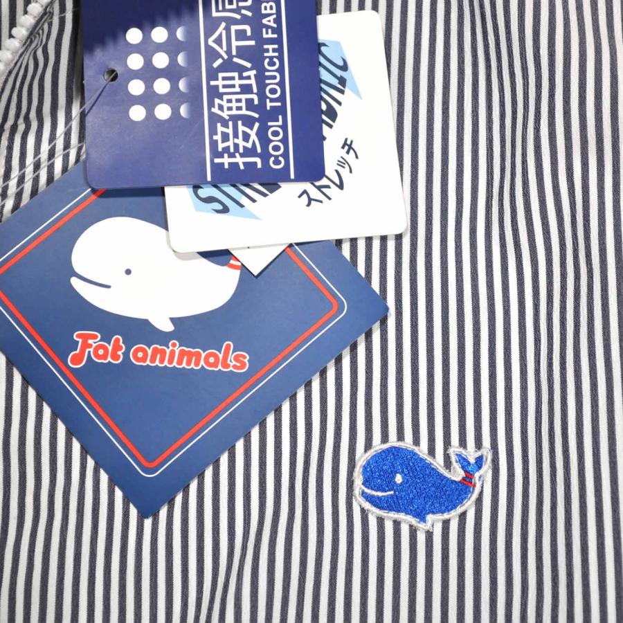 ファットアニマルズ] パーカー長袖 クジラ刺繍 ストレッチ接触冷感