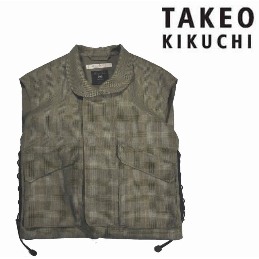 TAKEO KIKUCHI（タケオキクチ） ベスト 毛100％ タータンチェック柄 