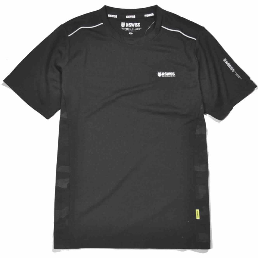 K-SWISS（ケースイス） Tシャツ 半袖 吸汗速乾 消臭効果 脇切り替え