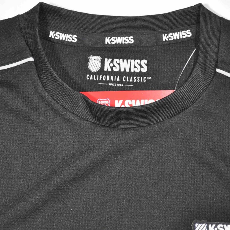 K-SWISS（ケースイス） Tシャツ 半袖 吸汗速乾 消臭効果 脇切り替え