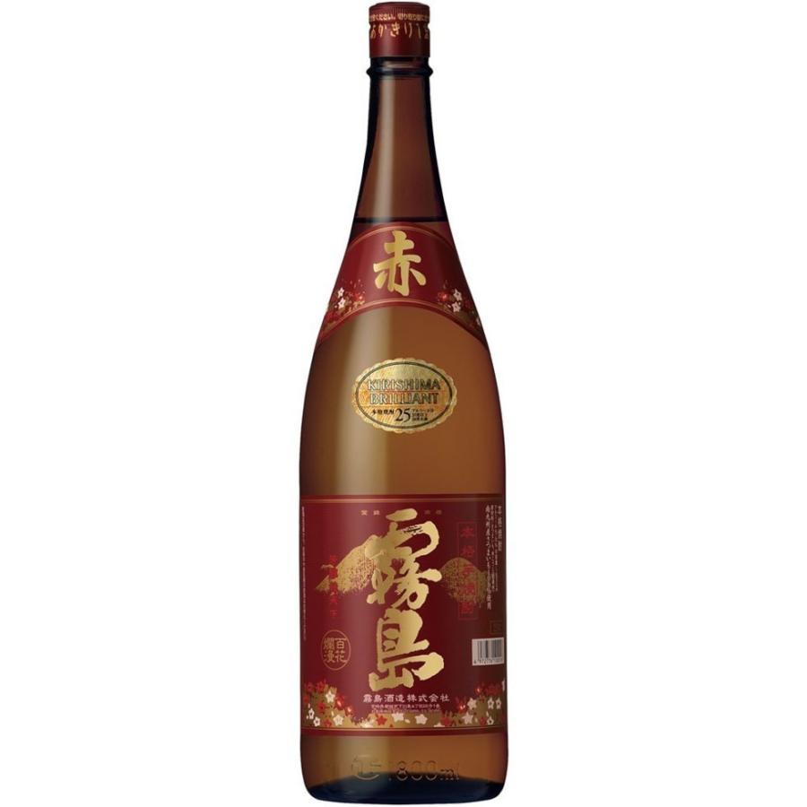 芋焼酎 6本まで1梱包送料 おひとり様6本まで 25度 赤霧島 1.8L瓶 1本芋焼酎 霧島酒造、6本購入の場合メーカーのプラスチック箱での発送となります｜nondonkai