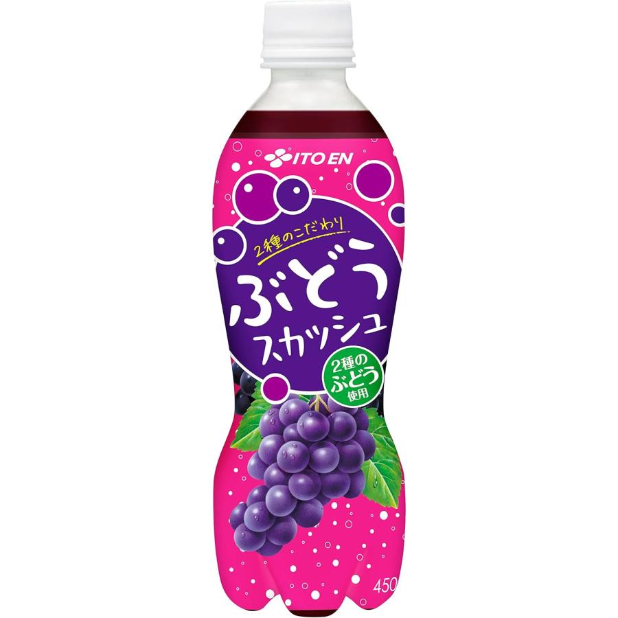 伊藤園（ITO EN） 清涼飲料水 果実炭酸飲料 ぶどうスカッシュ 450ml×24