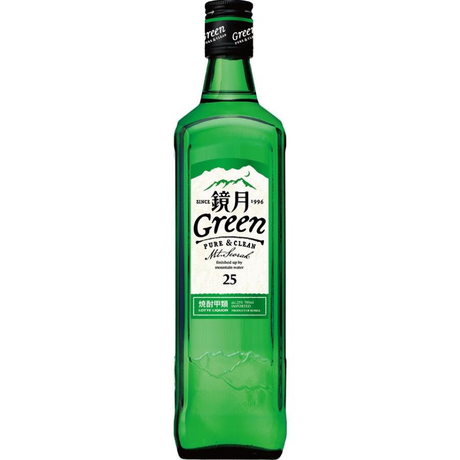 鏡月 1ケース単位12本入り 韓国焼酎 25度 鏡月グリーン 700ml 12本