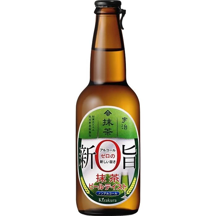 ギフト プレゼント お歳暮 クリスマス 清涼飲料水 炭酸飲料 新旨ゼロ 抹茶ビールテイスト 330ml瓶 1ケース12本入り 京都府 黄桜 一部地域送料無料｜nondonkai