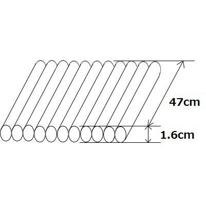 エアマッスル　幅W47cm×太さΦ1.6cm(R-5-16)　エアー緩衝材　エアクッション材　(100M)　エアーバック　エアパッキン　衝撃吸収材　空気緩衝材　包装　梱包