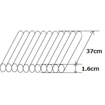 エアマッスル　幅W37cm×太さΦ1.6cm(R-4-16)　エアー緩衝材　エアクッション材　空気緩衝材　エアーバック　エアパッキン　衝撃吸収材　梱包　包装　(50M)