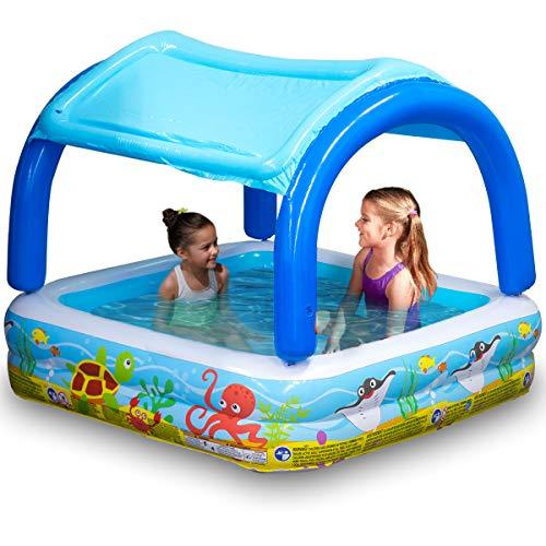 FIELDOOR 屋根付き ビニールプール 140cm×140cm ベビー 家庭用プール