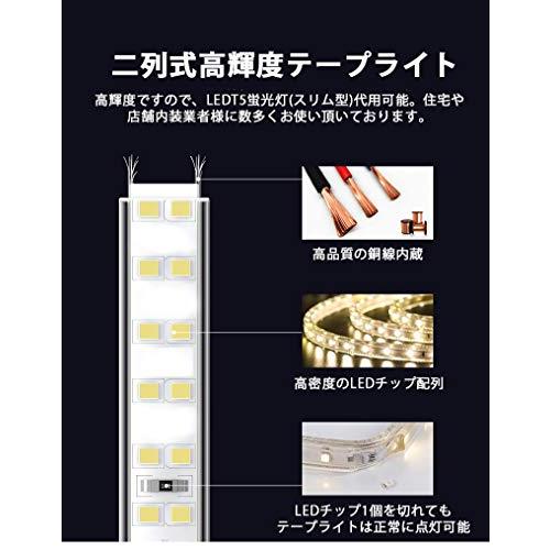 LEDストリップ　LEDテープライト　AC100v　M　二列式　防水　おしゃれ　切断可　家庭用PSEプラグ付　180SMD　LEDネオンライト