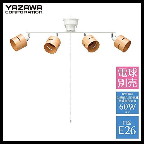 YAZAWA(ヤザワコーポレーション) 4灯ウッドセードシーリング
