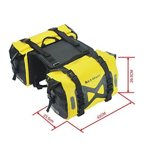 WILD HEART 防水 バッグ オートバイ サドルバッグ 50 L タンク バッグ モーター サイド バッグ ワンサイズ ブラック バッグ WILD ブラック