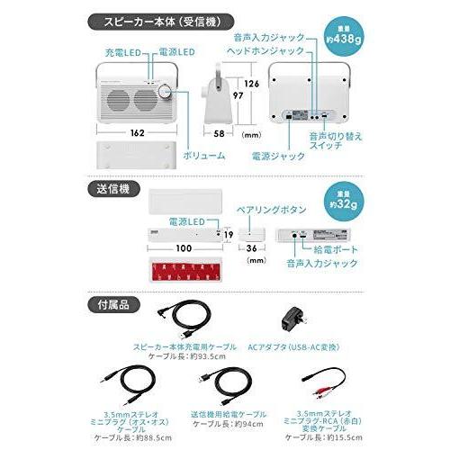 ★レア物 新品未開封 サンワダイレクト 手元スピーカー テレビ用 ワイヤレス 電波干渉しにくい920MHz帯 最大30m 充電/常時給電可能 ホワイト 400-SP083W 【F1806136523】(10252円)