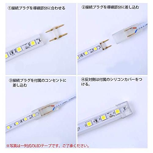 LEDストリップ　 LEDテープライト AC 100v 家庭用 PSEプラグ付き 180SMD M LEDネオンライト　防水 切断可 二列式 おし? - 6