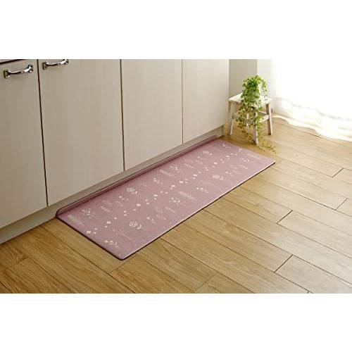 格安人気 ピンク アイビー Pvc マット キッチン イケヒコ 約45 1cm 薄い 洗える 北欧 体圧分散 拭ける お手入れ簡単 キッチンマット Www We Job Com