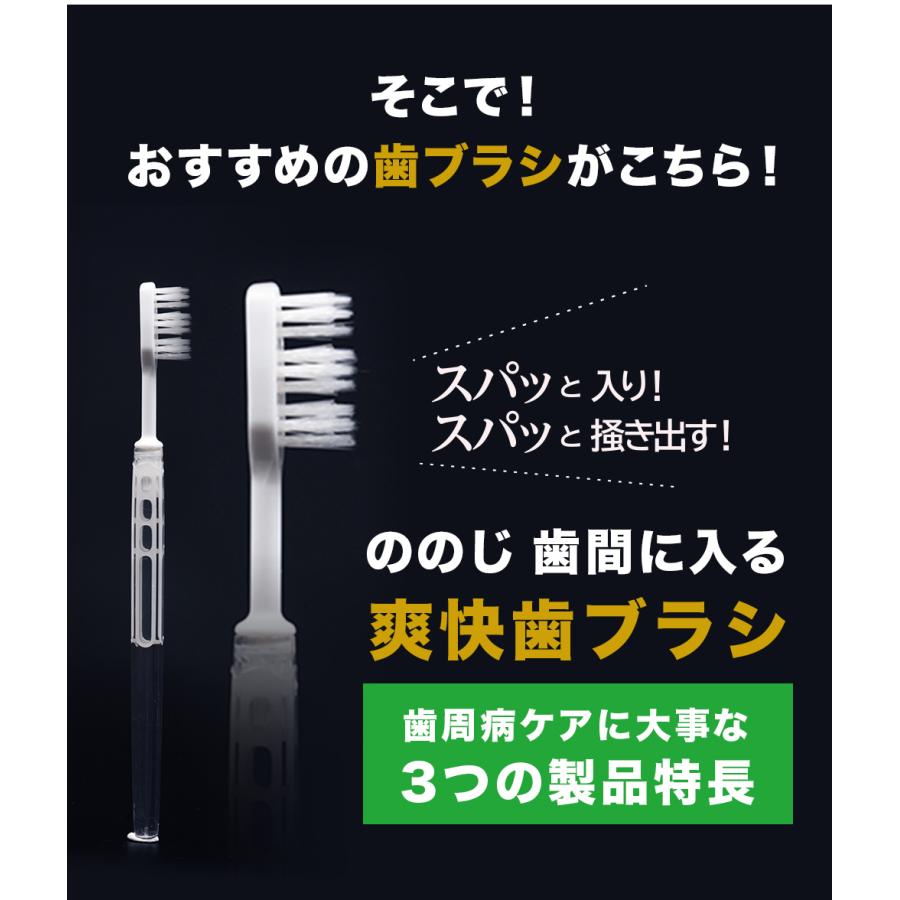 ののじ 歯間に入る 爽快歯ブラシ 本体x1 ブラシx3本 : ののじ公式