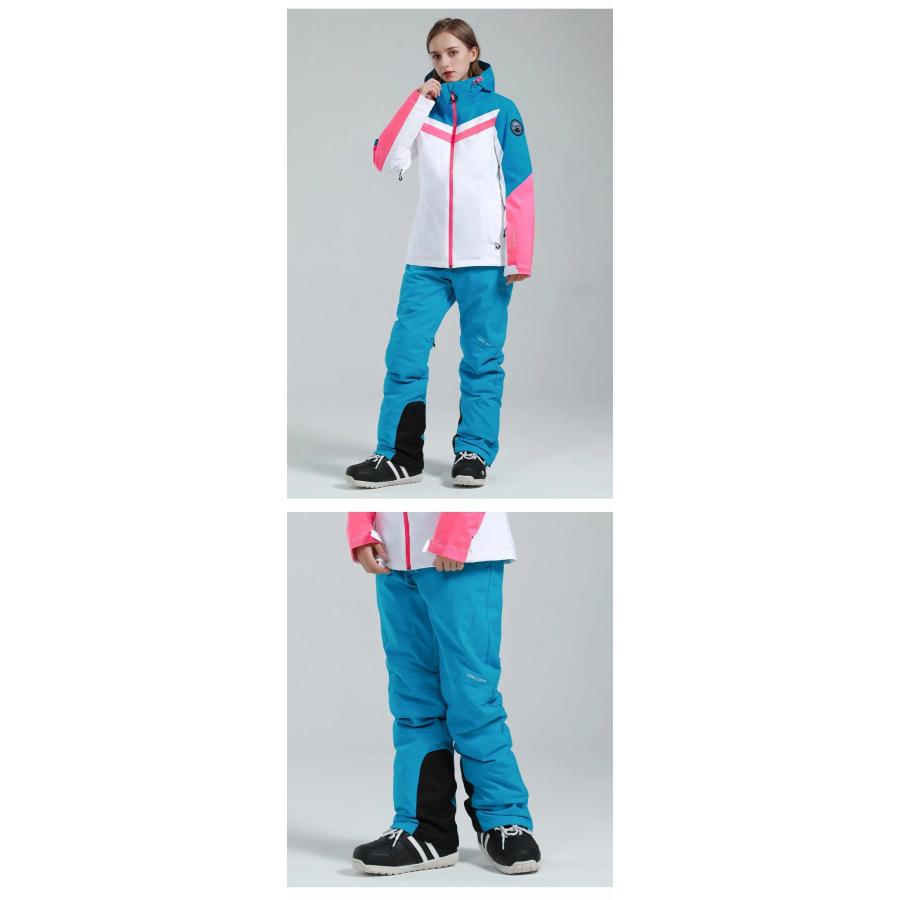 スノーパンツ スキーパンツ 配色印刷 スキーウェア スノーボード 撥水加工 防水ポケット YKKファスナー 全6色 レディース 　