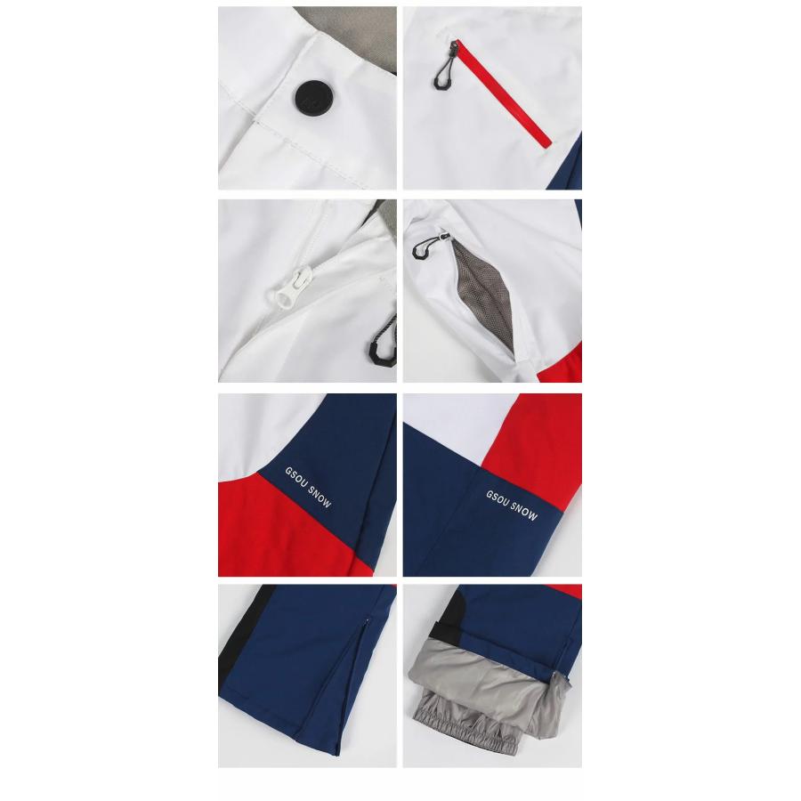 スノーパンツ スキーパンツ 配色印刷 スキーウェア スノーボード 撥水加工 防水ポケット YKKファスナー 全6色 レディース 　