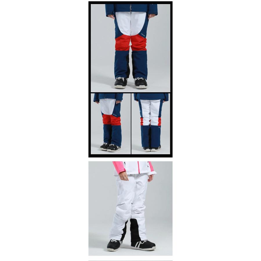 スノーパンツ スキーパンツ 配色印刷 スキーウェア スノーボード 撥水加工 防水ポケット YKKファスナー 全6色 レディース 　