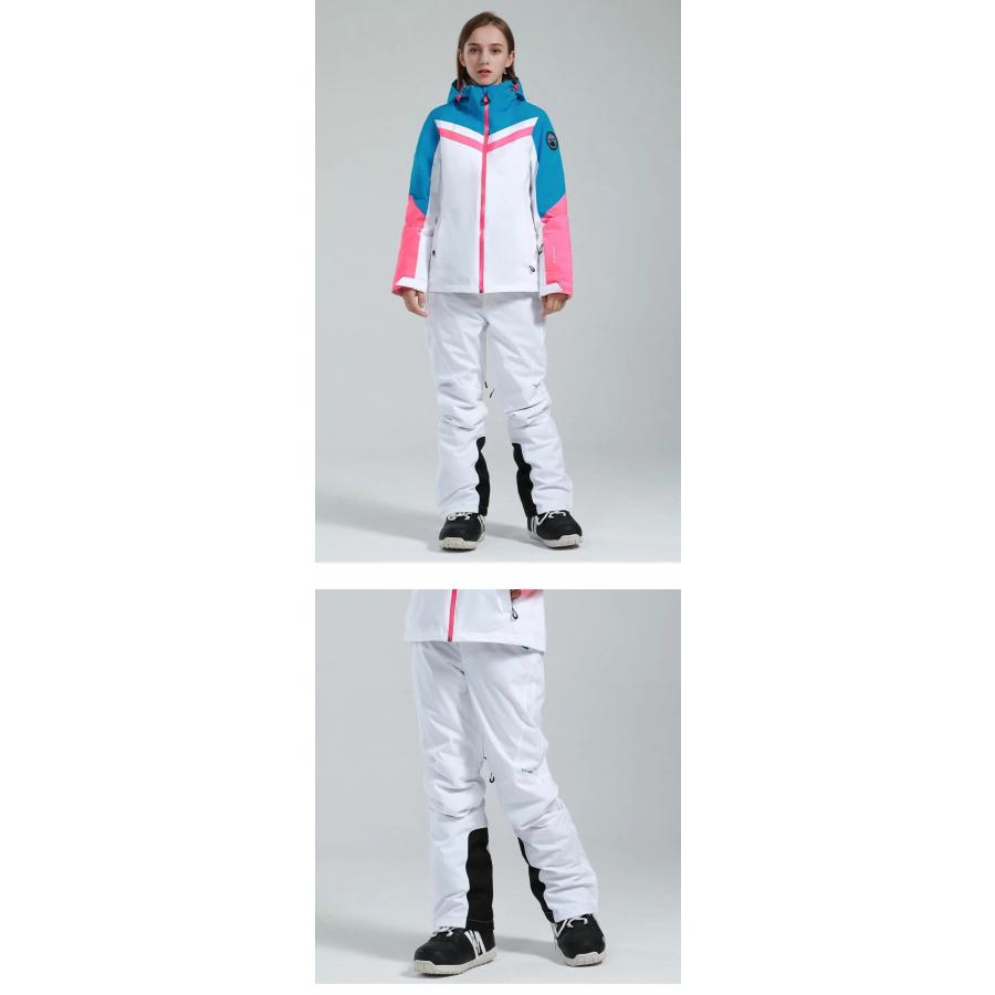 スノーパンツ スキーパンツ 配色印刷 スキーウェア スノーボード 撥水加工 防水ポケット YKKファスナー 全6色 レディース 　