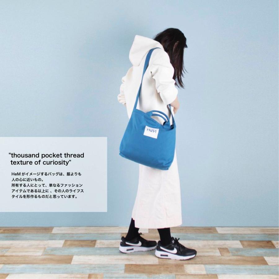 HeM（ヘム） キャンバス2WAYショルダートートバッグ コットン 