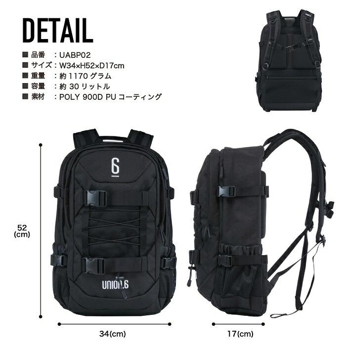 UNION6 ブラック バックパック UNION6 UNION.6/ユニオンシックス リュックサック バックパック