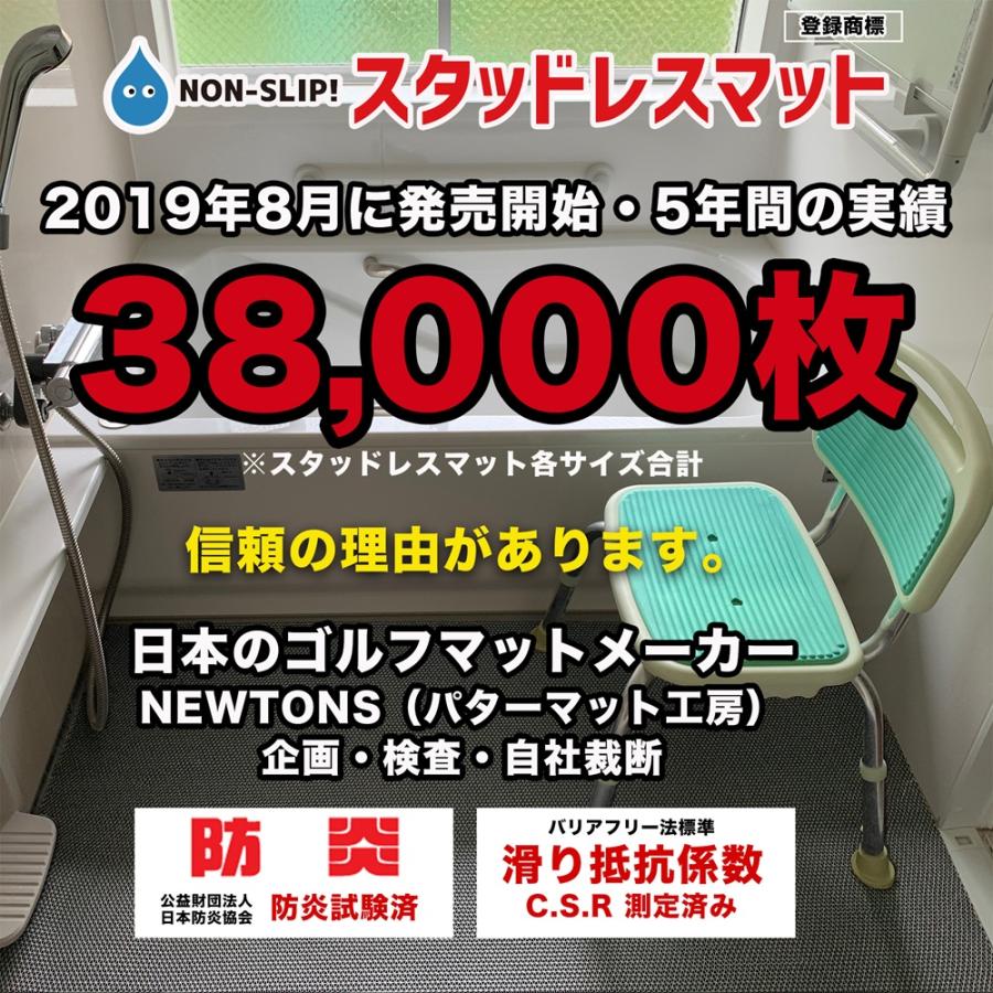 スタッドレスマット お風呂の滑り止めマット 90cm×80cm グレー 高規格