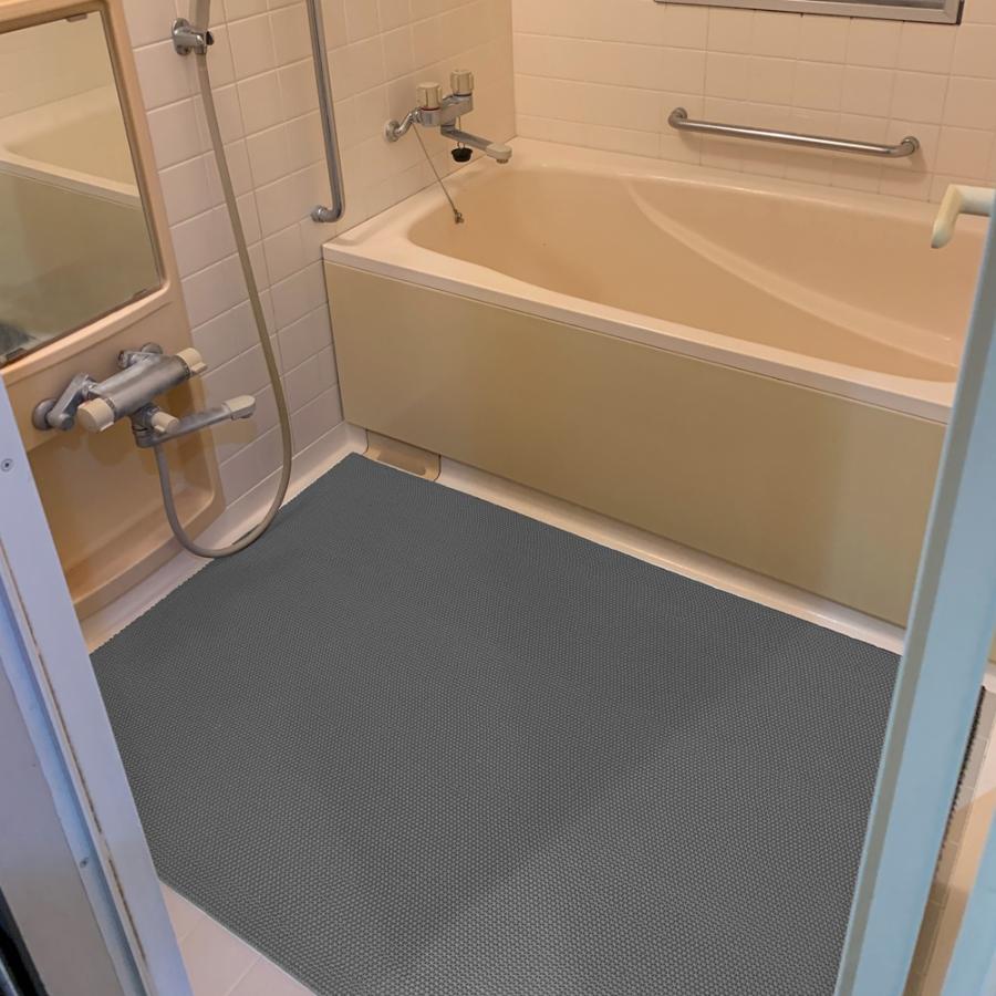 スタッドレスマット お風呂の滑り止めマット 90cm×1m グレー 高規格6mm