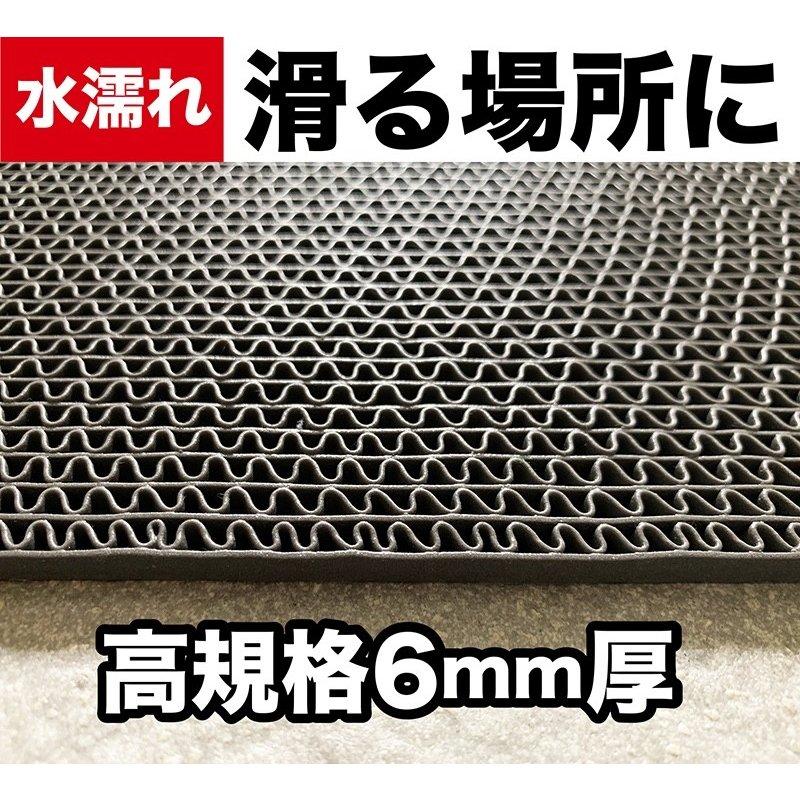 スタッドレスマット プールと大浴場の滑り止めマット 90cm×6m グレー