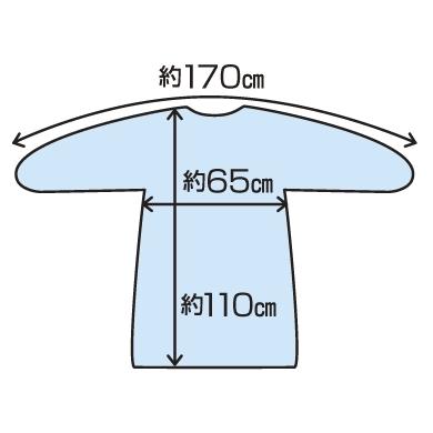 厚手ポリエプロン　長袖ゴム付　ガウンタイプ　ブルー　フリーサイズ　10枚｜nontarou｜03