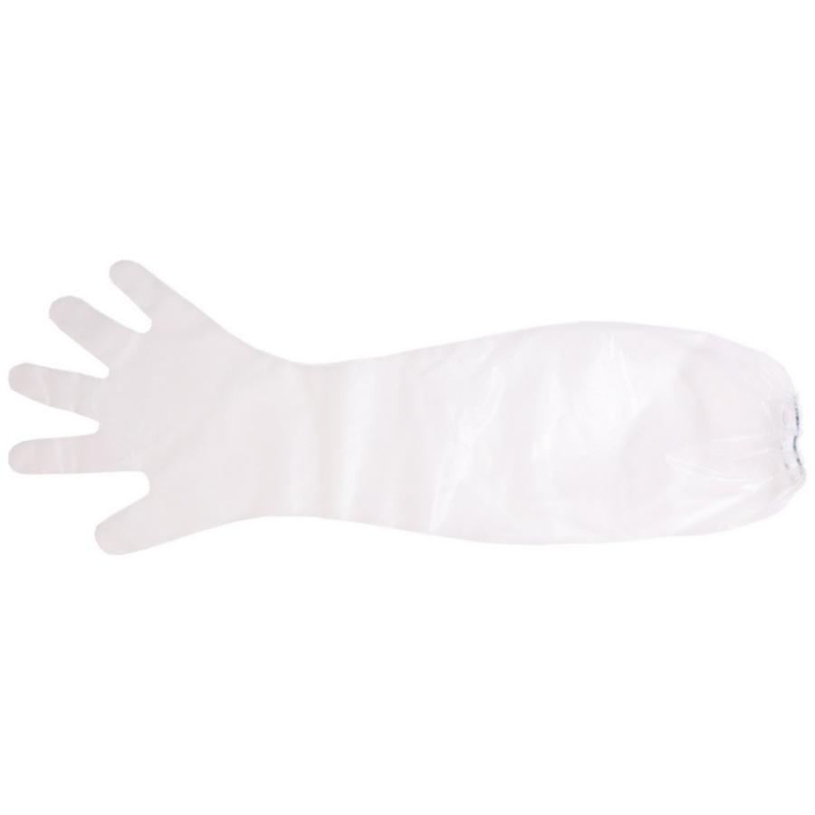 ロングポリ手袋 ナチュラル フリーサイズ 30枚×20箱入○ケース販売お