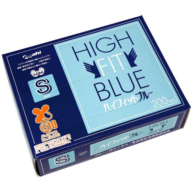 旭創業　ポリエチレン手袋　ハイフィットグローブ　ブルー　Sサイズ　200枚×30箱入【取り寄せ商品・即納不可】 旭創業 ポリエチレン手袋 ハイフィットグローブ ブルー Sサイズ 200枚