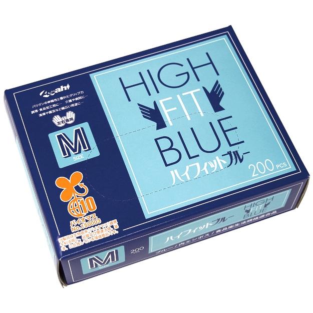 旭創業 ポリエチレン手袋 ハイフィットグローブ ブルー Mサイズ 200枚