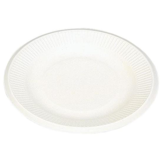 パルプモールド容器　モールド丸皿18cm菊柄　MM-7　無地　185×15mm　50枚×20入【メーカー直送・代引き不可・時間指定不可・沖縄、離島不可】