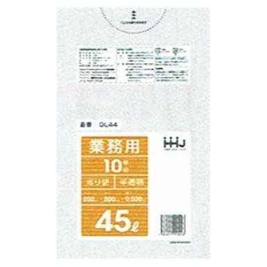 【法人様限定】ポリ袋　45L　LLDPE 0.03×650×800mm 半透明　10枚×60冊 （600枚）　GL44【メーカー直送・時間指定不可・沖縄、離島不可】
