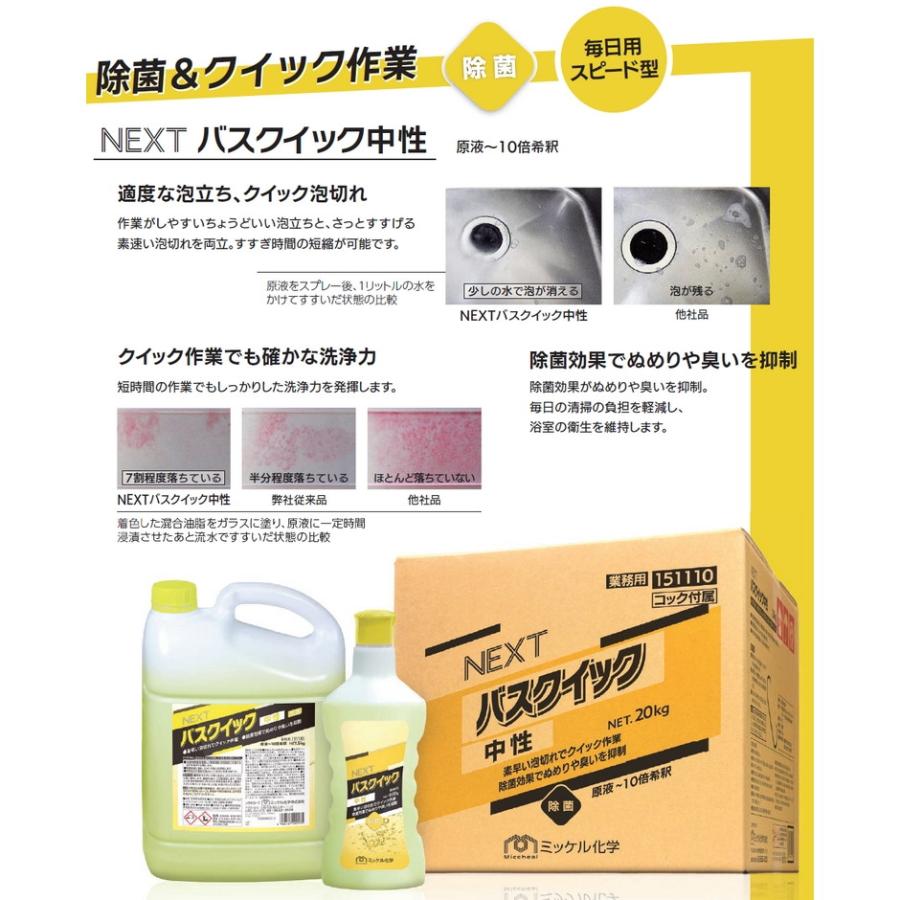 【納期未定】【リピーター様限定】【全国送料無料】ミッケル化学　NEXTバスクイック中性　800g×12本入【メーカー直送・代引き不可・時間指定不可】_1