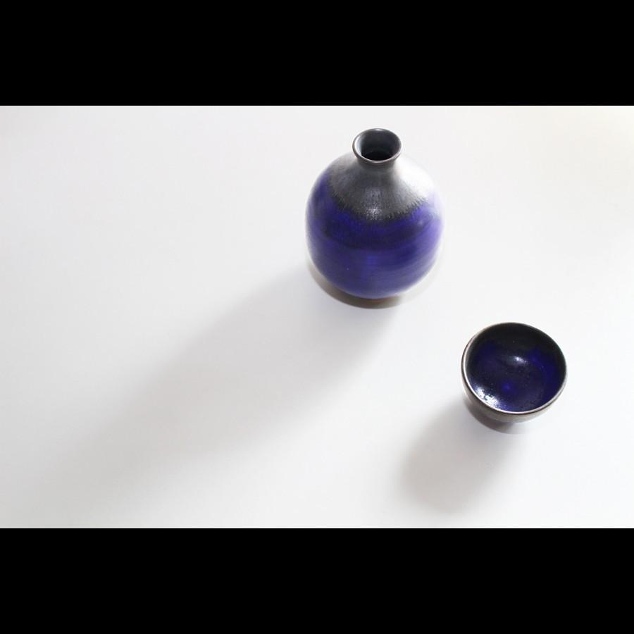 作家物　陶芸作家　中川智治　Potter Ash Field    ぐい呑  Sake Cup　そば猪口　青　黒　金　ブラック　ブルー　ゴールド　酒の器　酒器｜nontitletokyo｜08