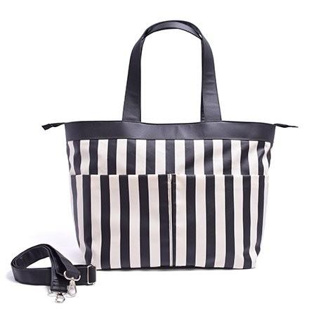 人気ブランド マザーズバッグ 2wayスタイル Wide Stripe Twill Black B 日本製 新しい到着 Www Hc Healthcom Com